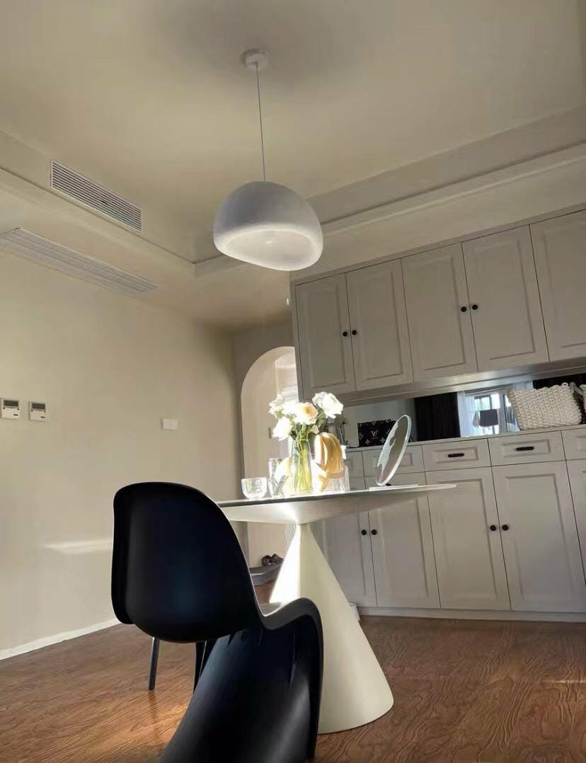 Customer photo review of Pendant Light, Nubia Cloud Sphere, Polystyrene Shade, E26 LED