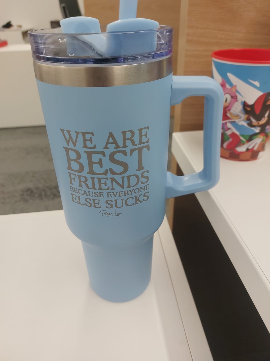Customer photo review of We Are Best Friends Because Everyone Else Sucks — 40oz Engraved Travel Tumbler