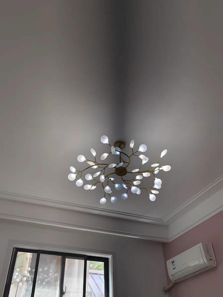 Customer photo review of Chandelier, Firefly Sputnik, Translucent Glass Leaves, G4 LED, Dimmable