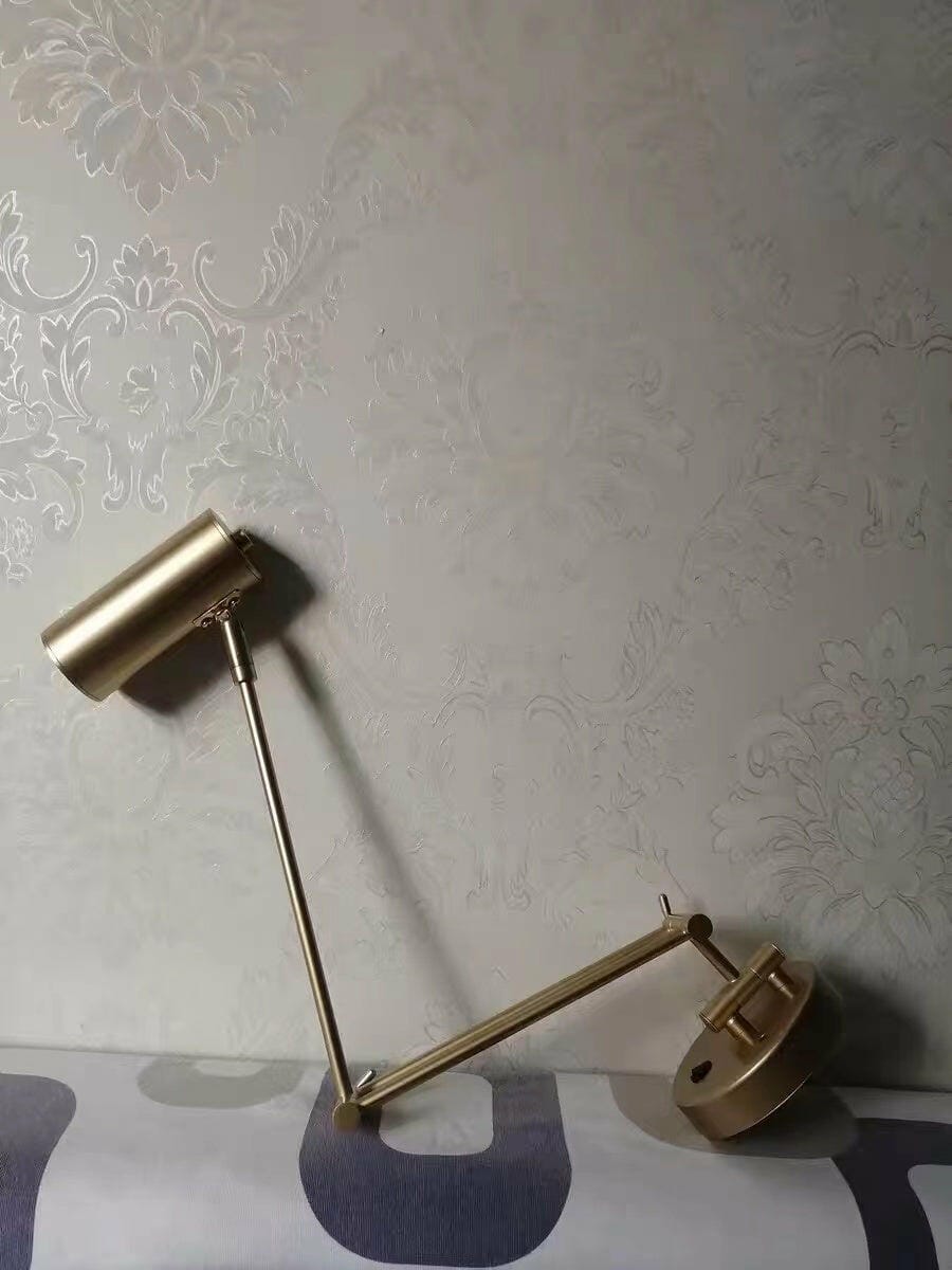 Customer photo review of Swing Arm Wall Sconce, Adjustable Iron Arm, Integrated LED, Gold