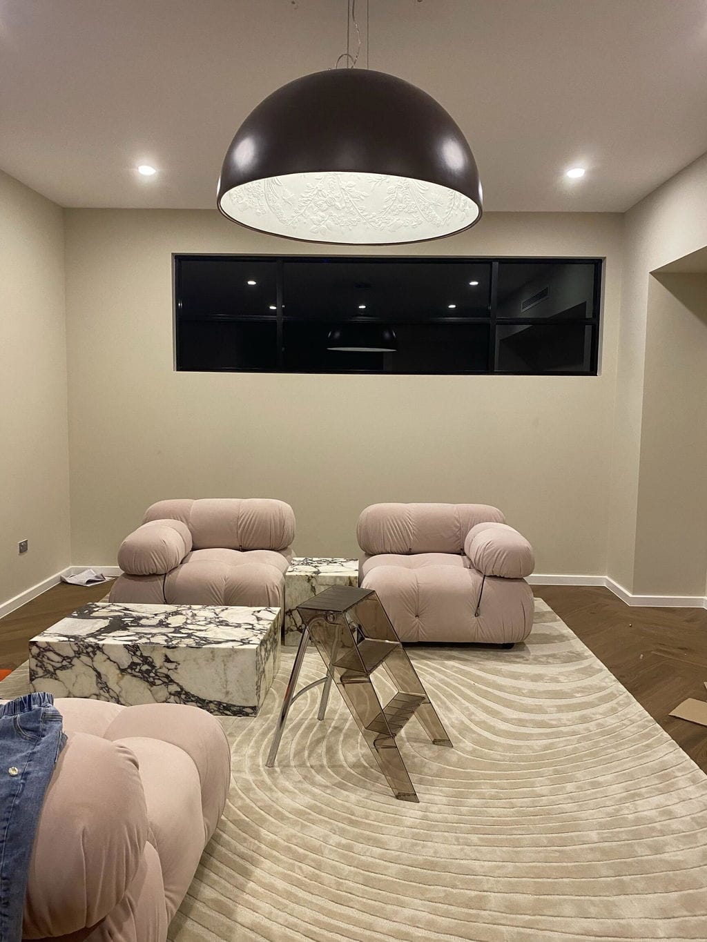Customer photo review of Pendant Light, Cast Plaster Hemisphere Diffuser, E27, 6 Finishes