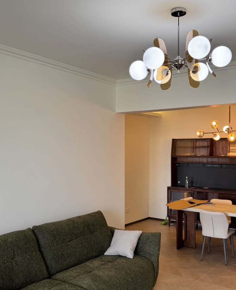 Customer photo review of Sputnik Chandelier, Iron Frame, Glass Shades, E26/E27, Chrome Finish