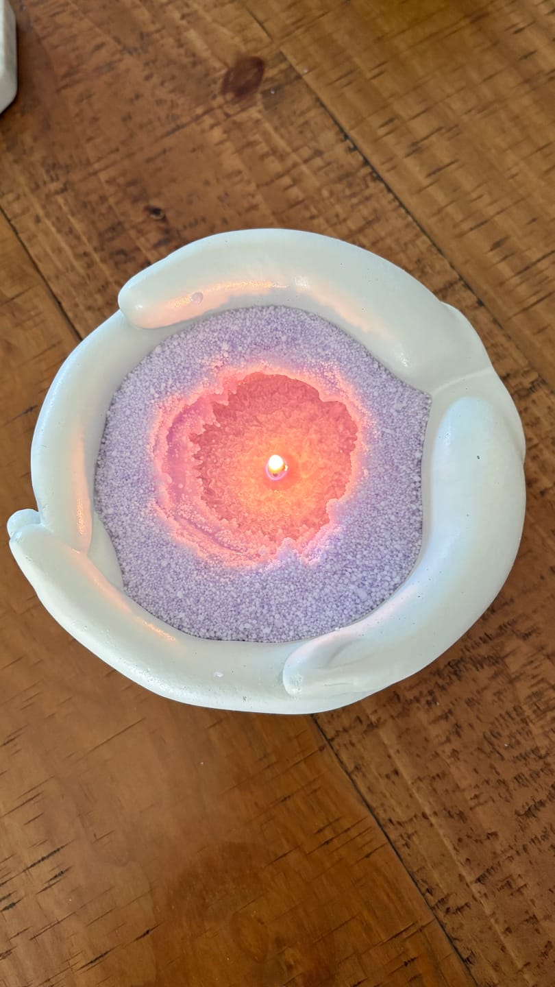 Customer photo review of Hands Pearled Candle