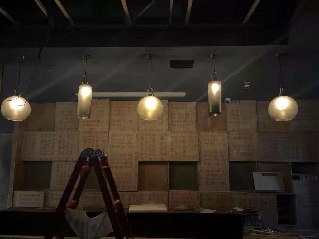Customer photo review of Pendant Light, Copper-Plated Glass Shade, E26/E27, Hardwired
