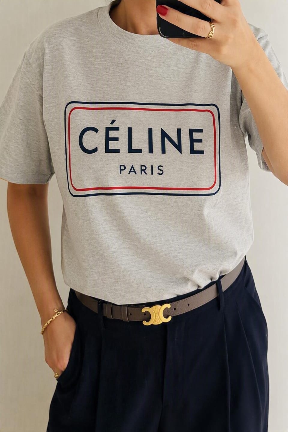 Customer photo review of Celine SS26 Print Short-Sleeve Tee Cotton 350471