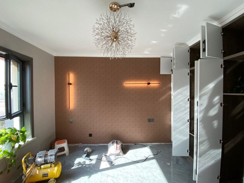 Customer photo review of Wall Light, Linear LED Slim Tube, Black or Copper, Wall or Ceiling Mount