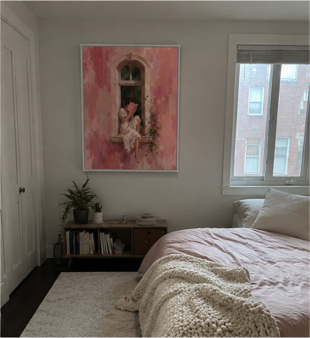 Customer photo review of Woman Reading by Window Canvas Wall Art