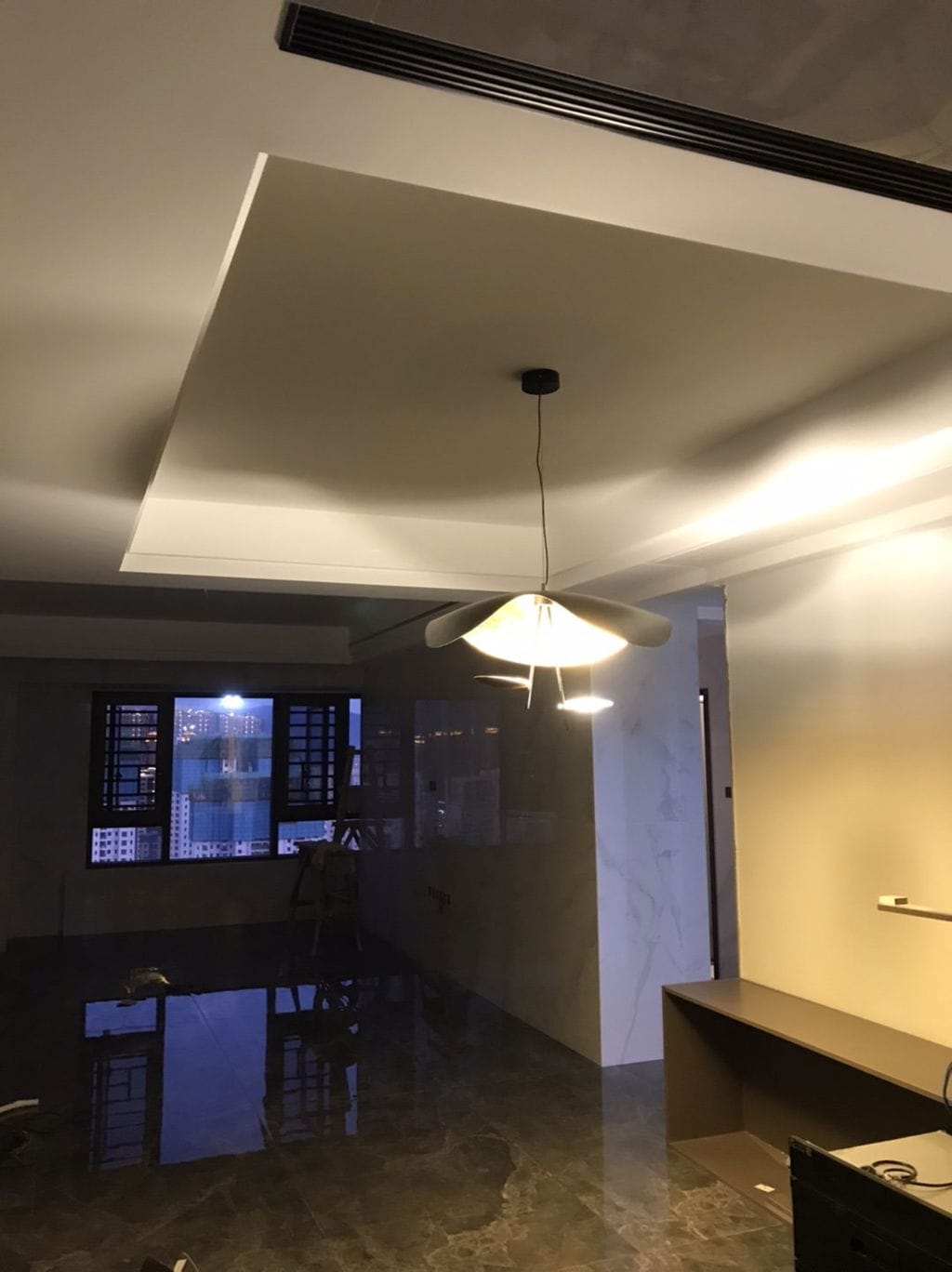 Customer photo review of Giorgio Pendant Light, Curved Disc Shade, Integrated LED, Dimmable