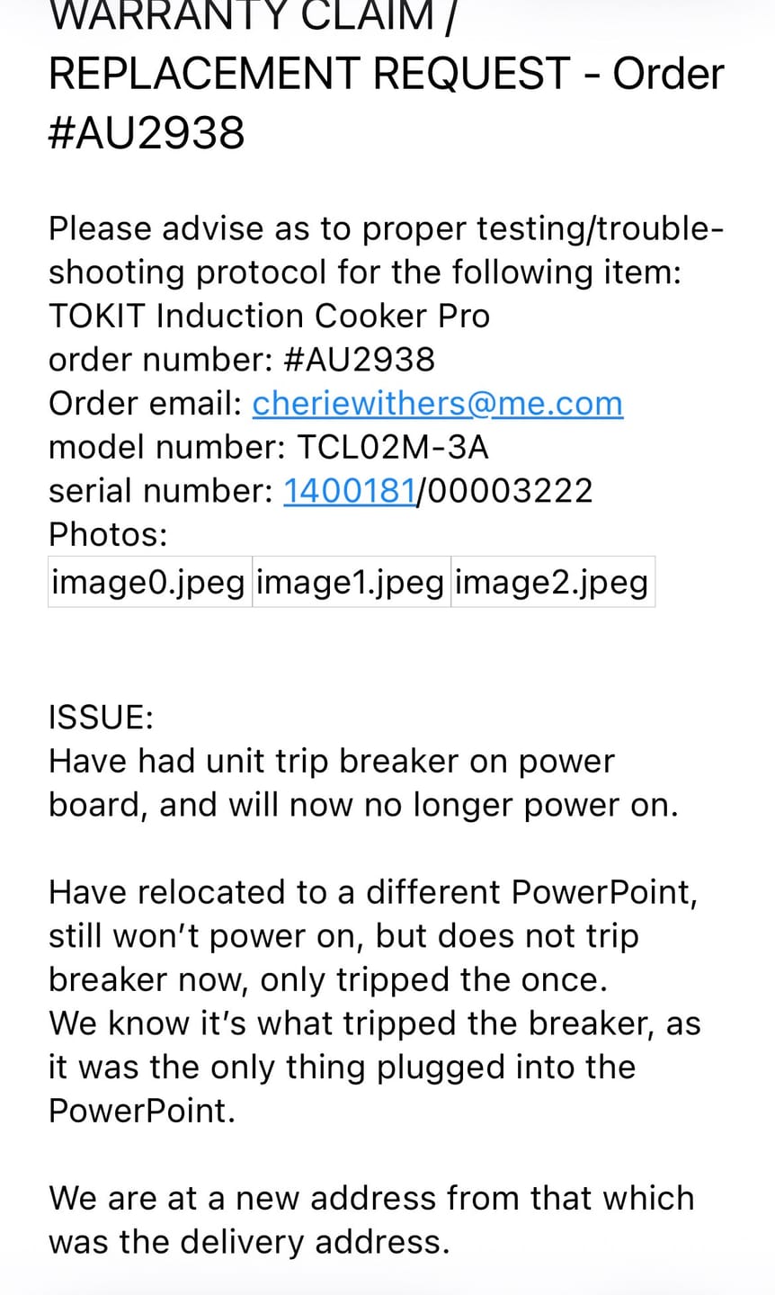 Customer photo review of TOKIT Smart Induction Cooker Pro