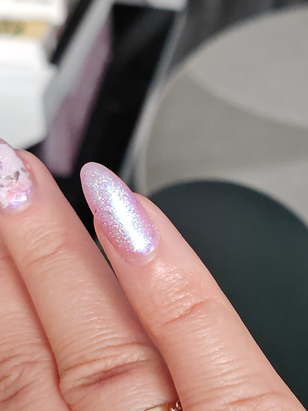 Customer photo review of Semilac Pressed Nail Powder Chrome Palette 01