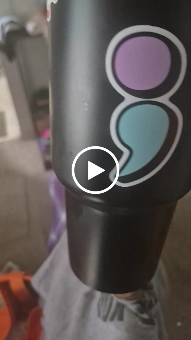 Customer video review of Mental Health Semicolon Sticker
