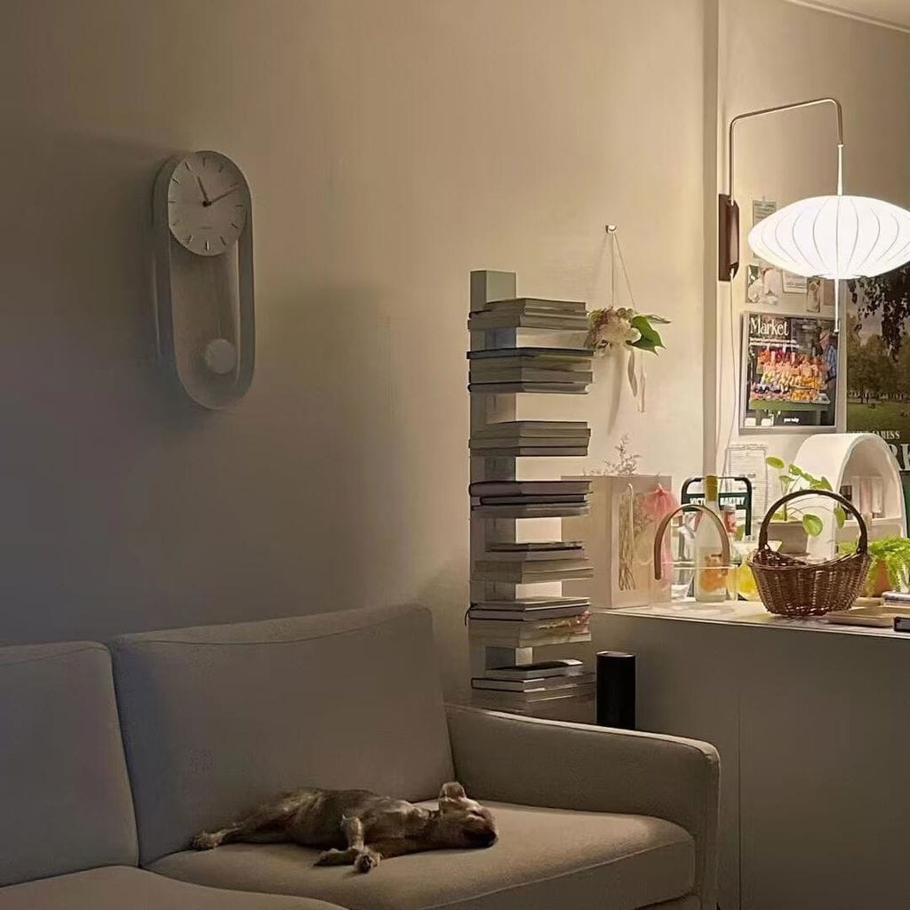 Customer photo review of Wall Sconce, White Polymer Shade, Walnut & Chrome, Swivel Plug-In E26