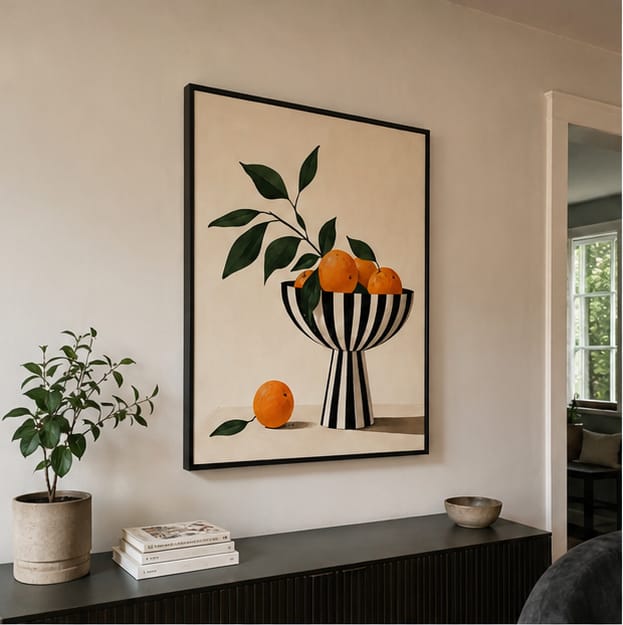 Customer photo review of Orange Still Life Canvas Wall Art