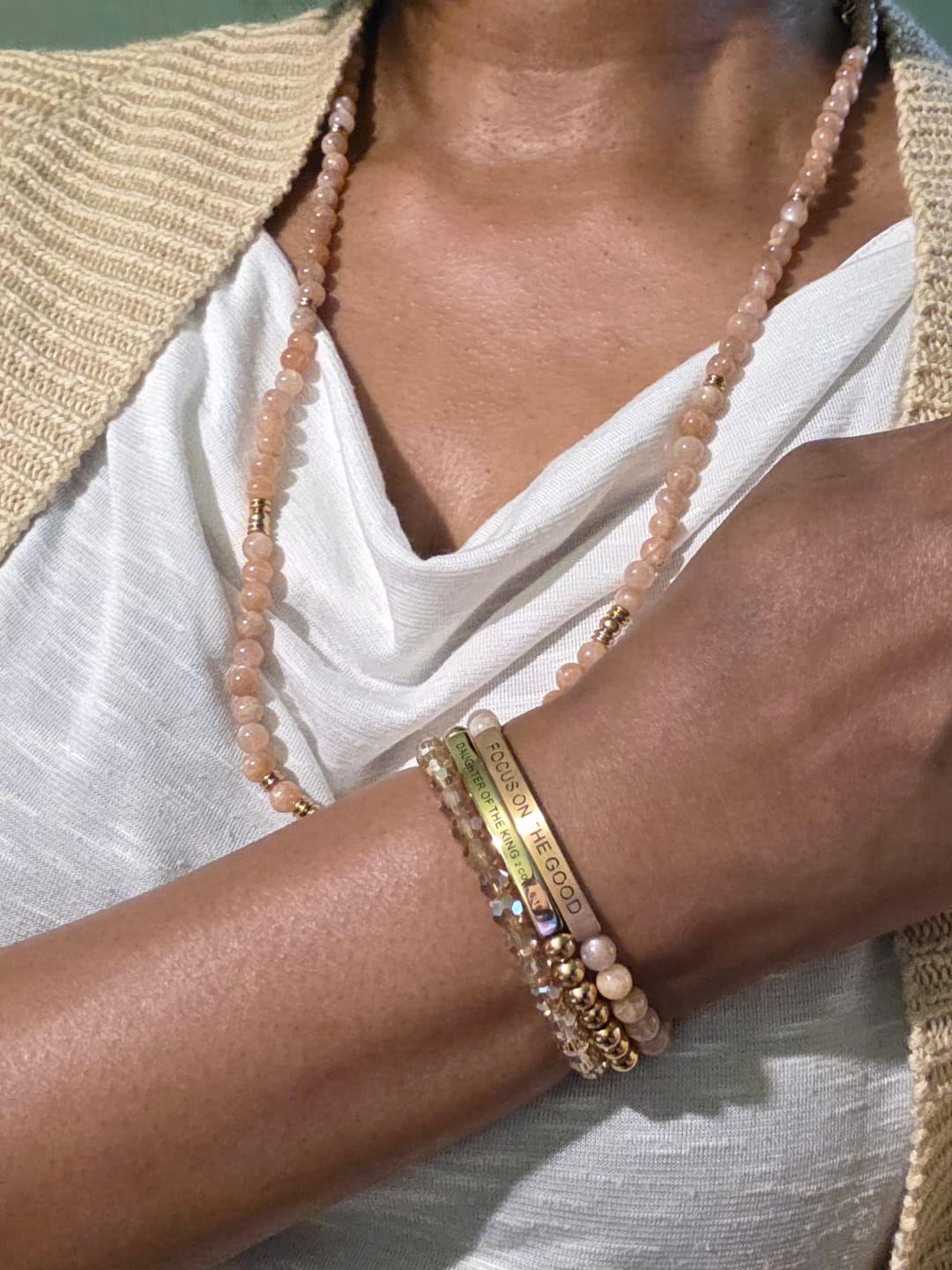 Customer photo review of SUNSTONE MANA NECKLACE