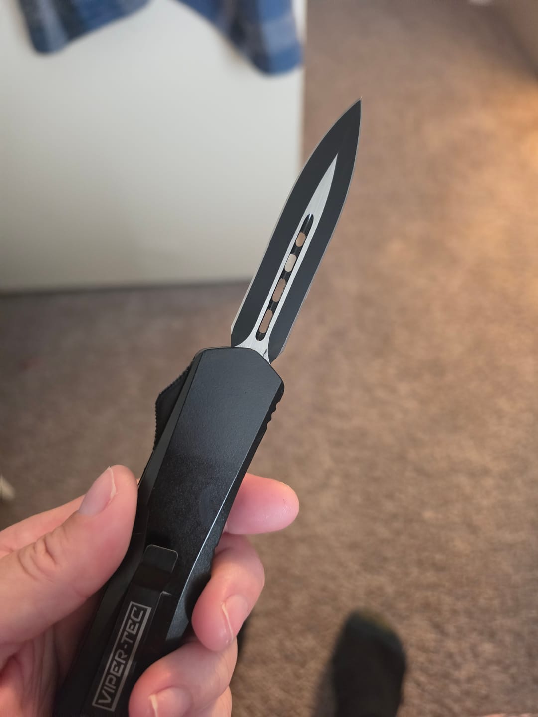 Customer photo review of Black Ghost OTF Knife (Multiple Blade Styles Available)