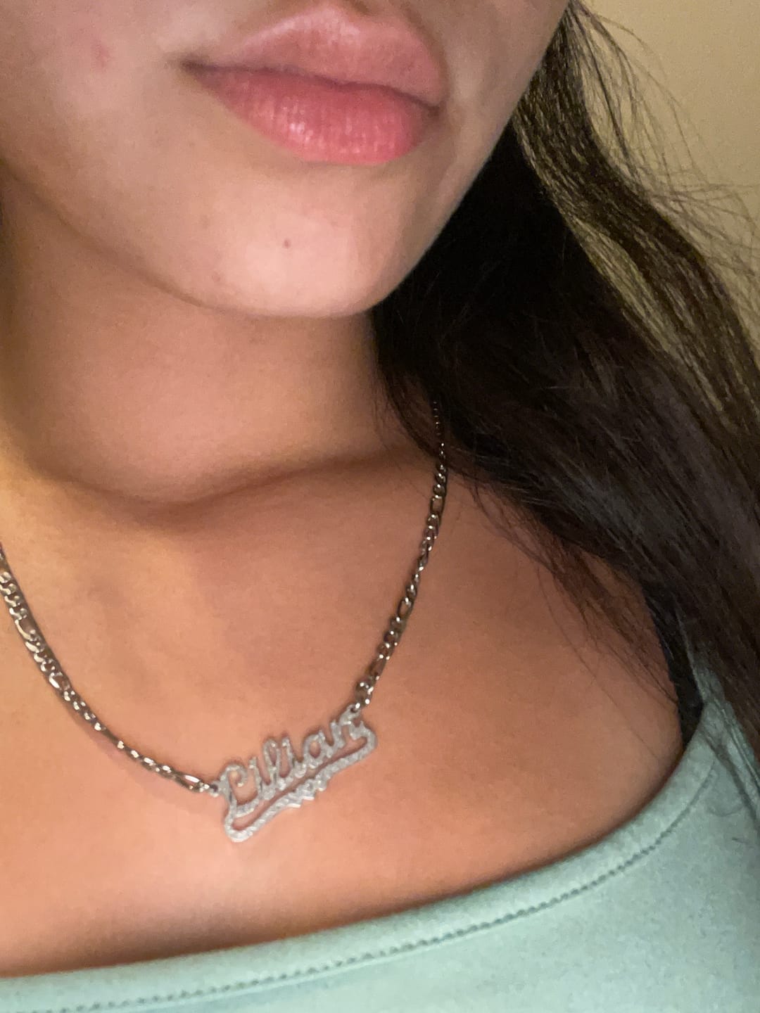Customer photo review of Diamond Cut Heart Name Necklace