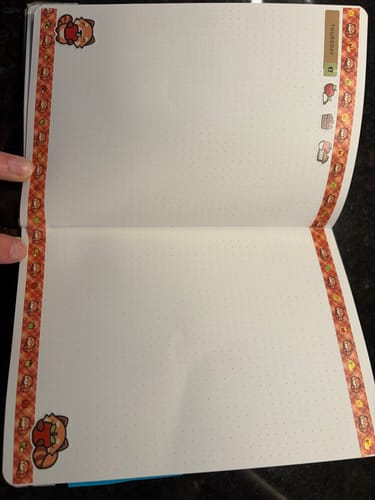 Reviewer's Fall Pandas Washi Tapes used in a notebook layout featuring plaid and green tape designs.