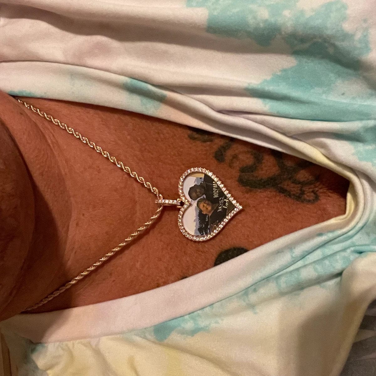 Customer photo review of Iced Photo Pendant