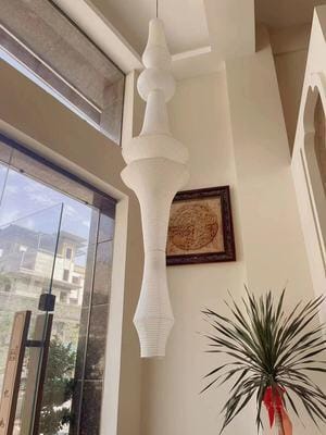 Customer photo review of Washi Paper E Pendant Light, Tall Mulberry Shade, E26/E27, Hardwired