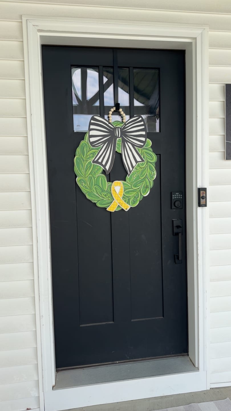 Customer photo review of Gold Awareness Ribbon Mini