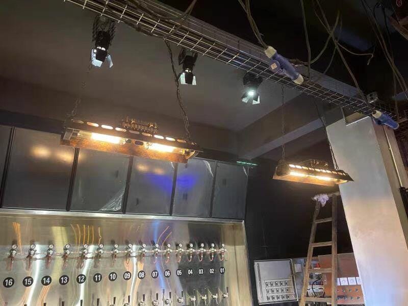 Customer photo review of Chandelier, Rust Iron Industrial Steampunk, E27 Edison Sockets, Hardwired