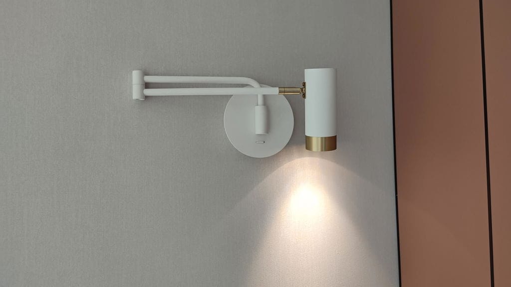 Customer photo review of Swing Arm Wall Lamp, Elongated Metal Shade, E26/E27, Adjustable