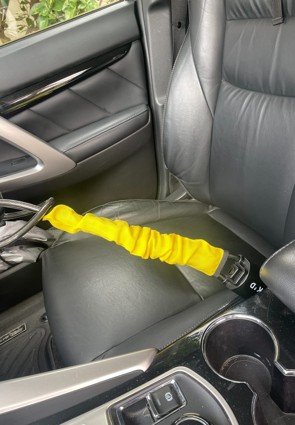 Customer photo review of Lock'd Car Defender — Visible Protection That Thieves Can't Ignore
