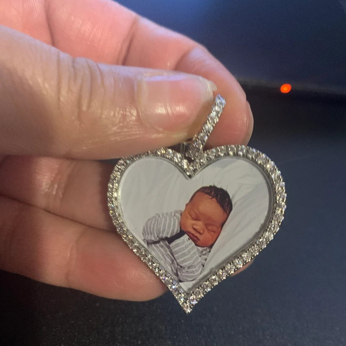 Customer photo review of Iced Photo Pendant