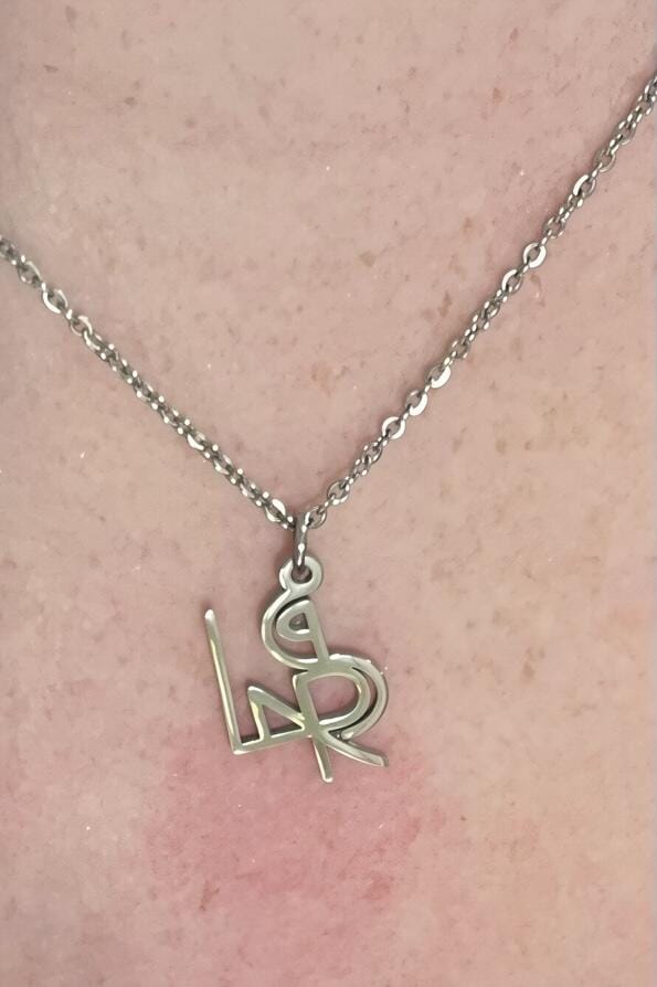 Customer photo review of Couple Monogram Necklace