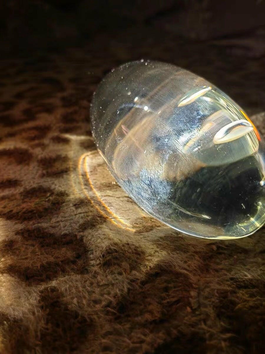 Customer photo review of Table Lamp, Atman Crystal Glass Oval, Chrome Base, Integrated LED