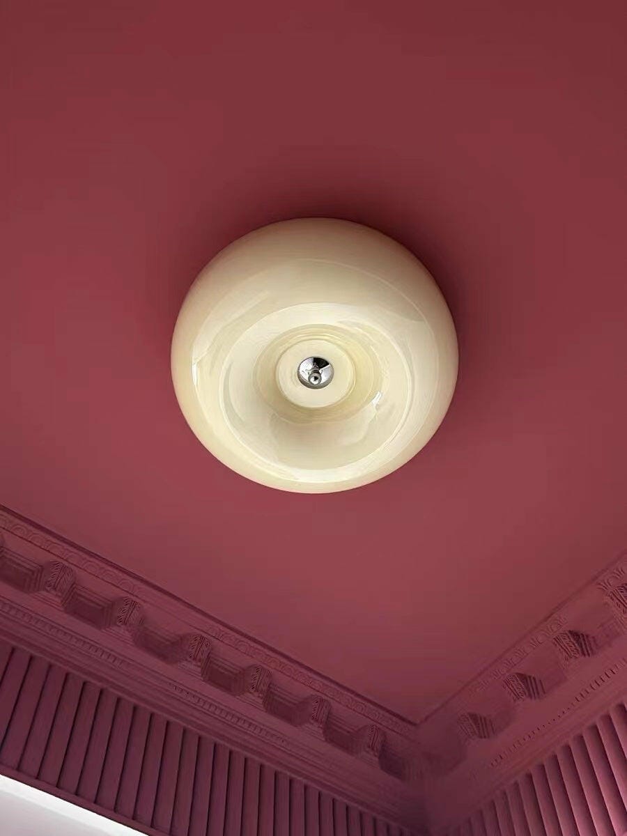 Customer photo review of Cream Pudding Ceiling Light, Mouth-Blown Matt Glass, LED, Dimmable
