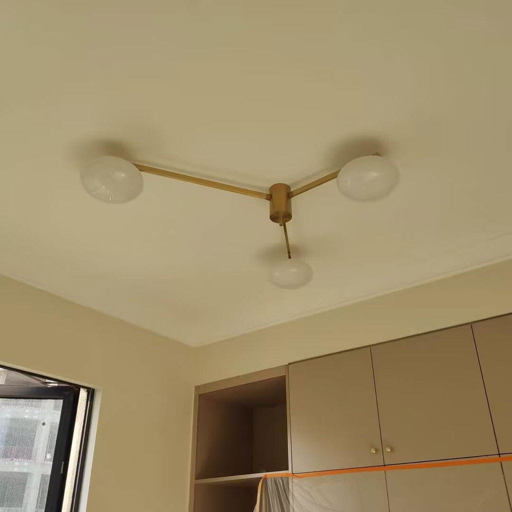 Customer photo review of Ceiling Light, Jasper Brass Sputnik, White Glass Oval Shades, G9, Low Profile