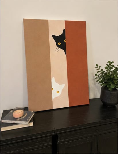 Customer photo review of Black and White Cats Canvas Wall Art