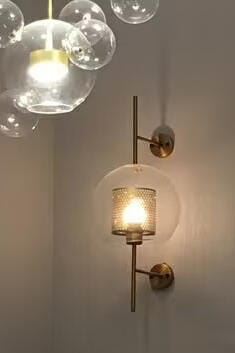 Customer photo review of Wall Light, Chiswick Glass Globe, Copper Silver Black, E27
