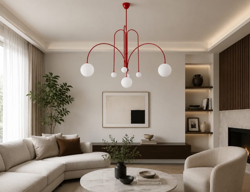 Customer photo review of Pendant Light, Gran Finale 6-Head Glass Suspension, G9, Hardwired