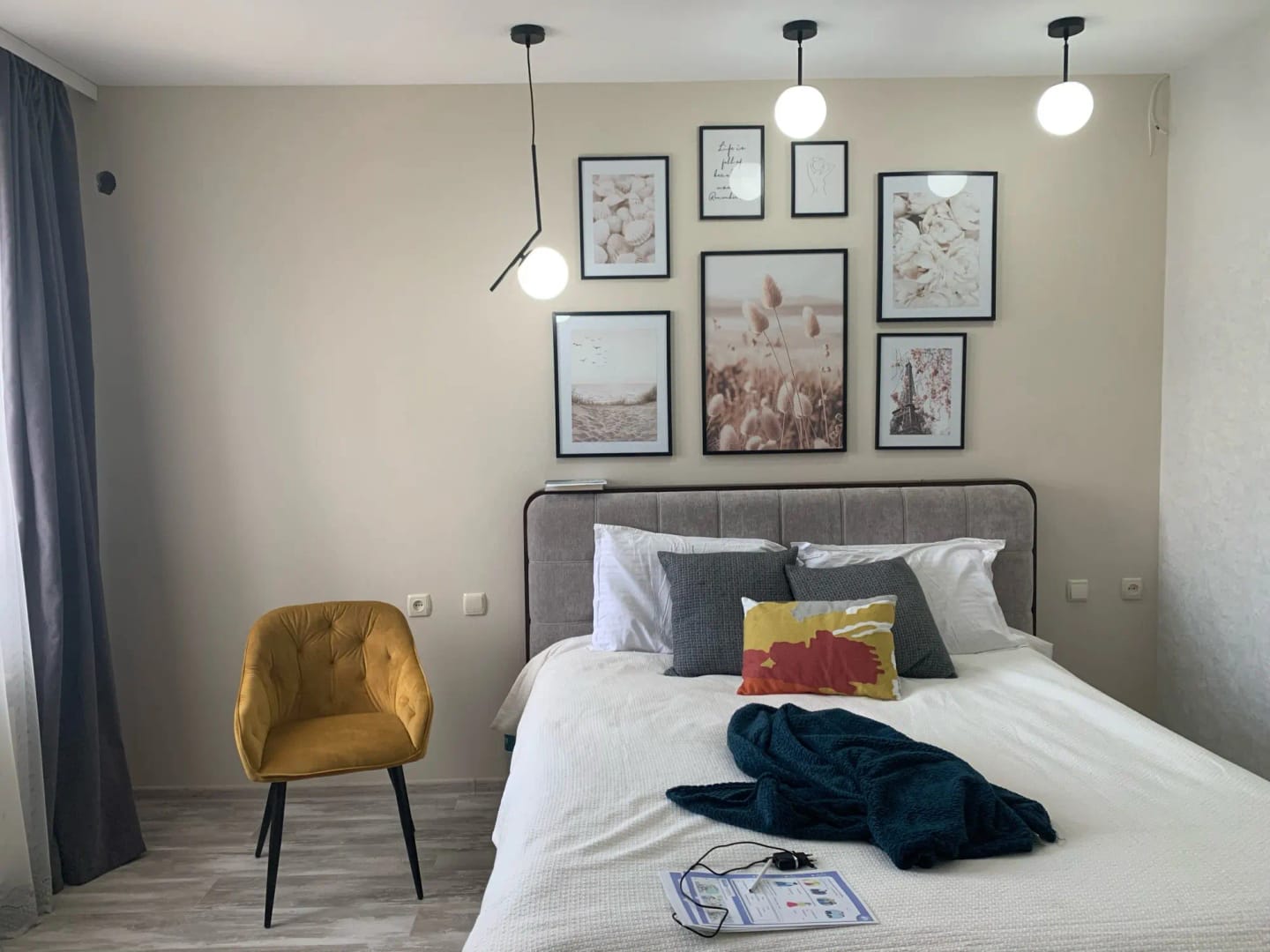 Customer photo review of Mila Pendant Light, White Glass Globe, Brass, Black or Silver, E27