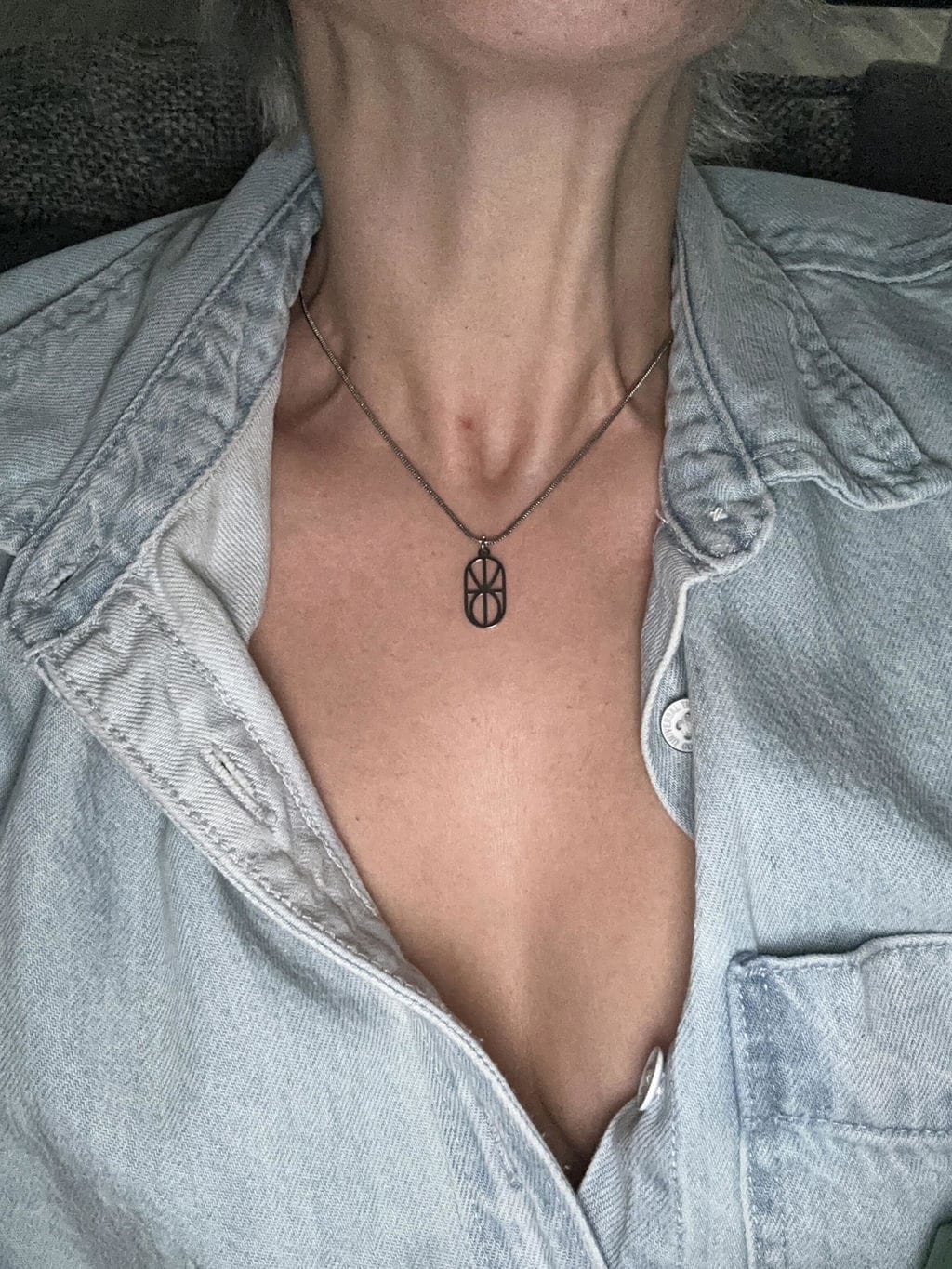 Customer photo review of Couple Monogram Necklace
