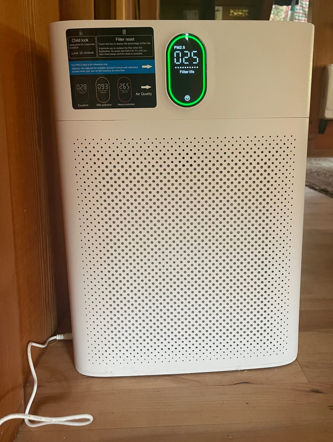 Customer photo review of Smart Air Purifier V1 Pro – Powerful HEPA Filtration with PM2.5 Sensor, App & Voice Control for Clean Indoor Air