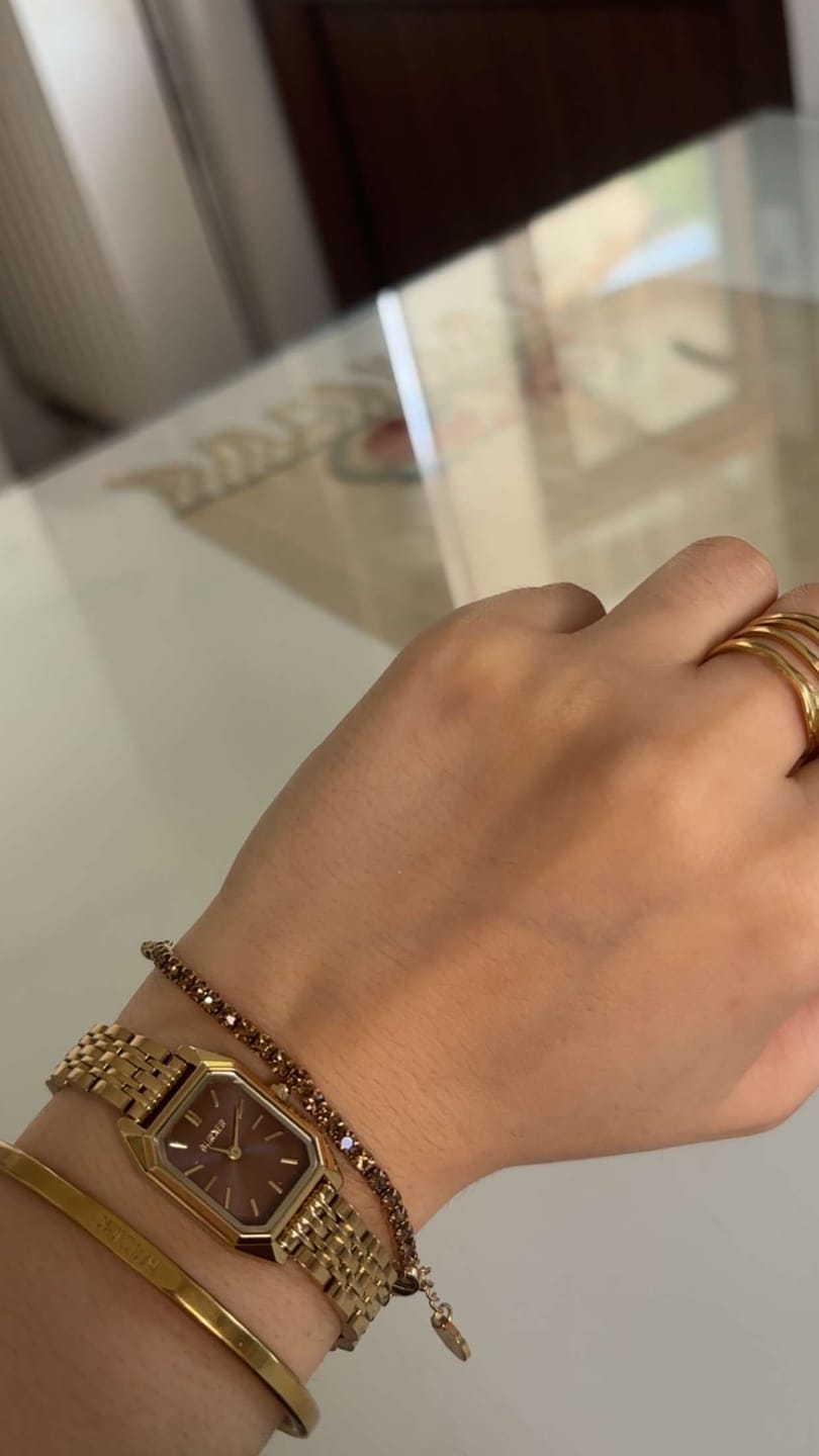 Customer photo review of Jade Gold Brown Bracelet