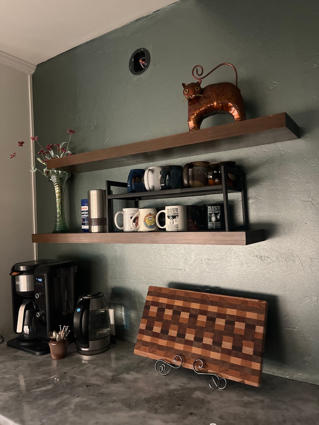 Customer photo review of Rustic Pine Floating Shelves