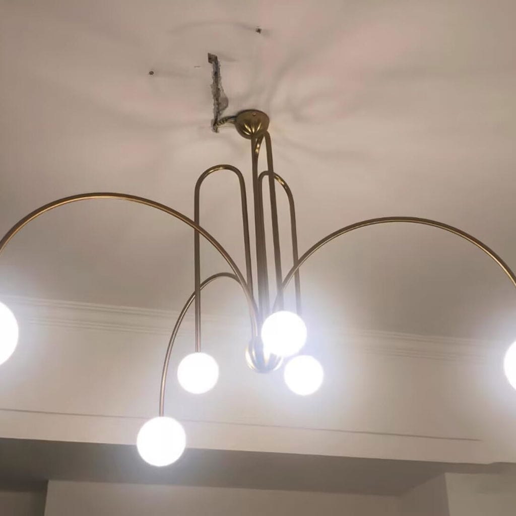 Customer photo review of Pendant Light, Gran Finale 6-Head Glass Suspension, G9, Hardwired