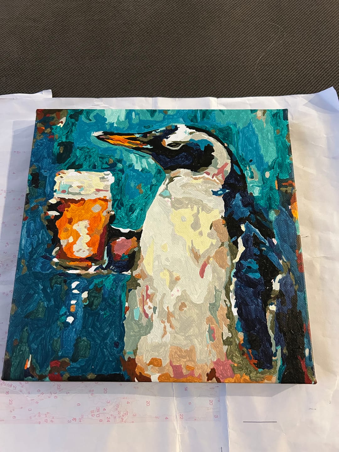 Customer photo review of Penguin with Pint (Paint by Numbers)