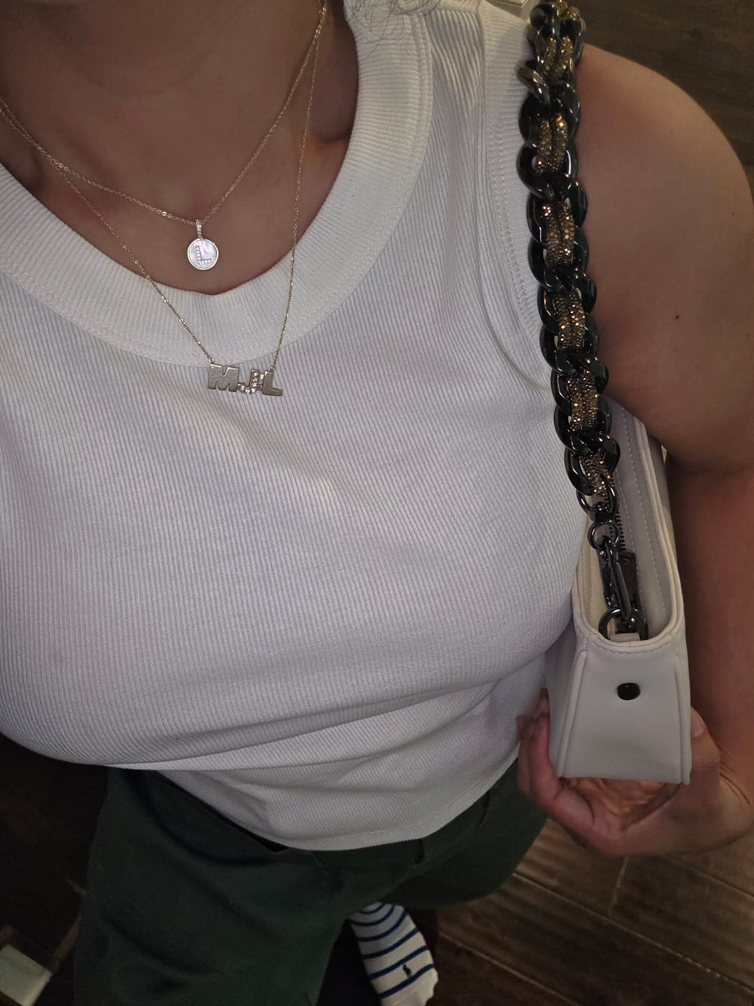 Customer photo review of LINK STRAP / NECKLACE - Magnum Gunmetal / Antique Gold