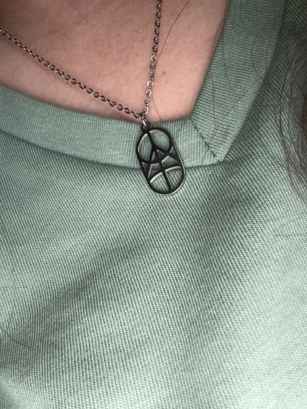 Customer photo review of Couple Monogram Necklace