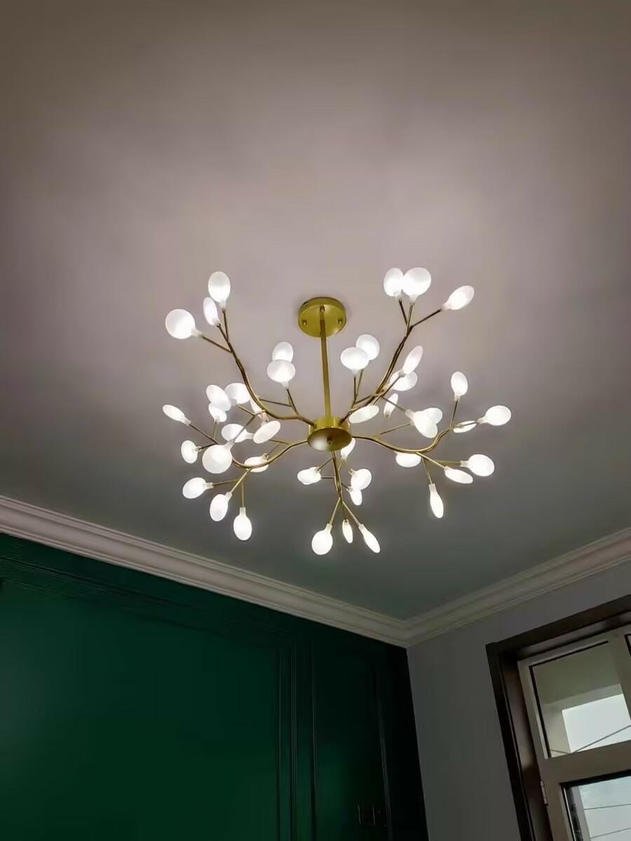 Customer photo review of Chandelier, Firefly Sputnik, Translucent Glass Leaves, G4 LED, Dimmable