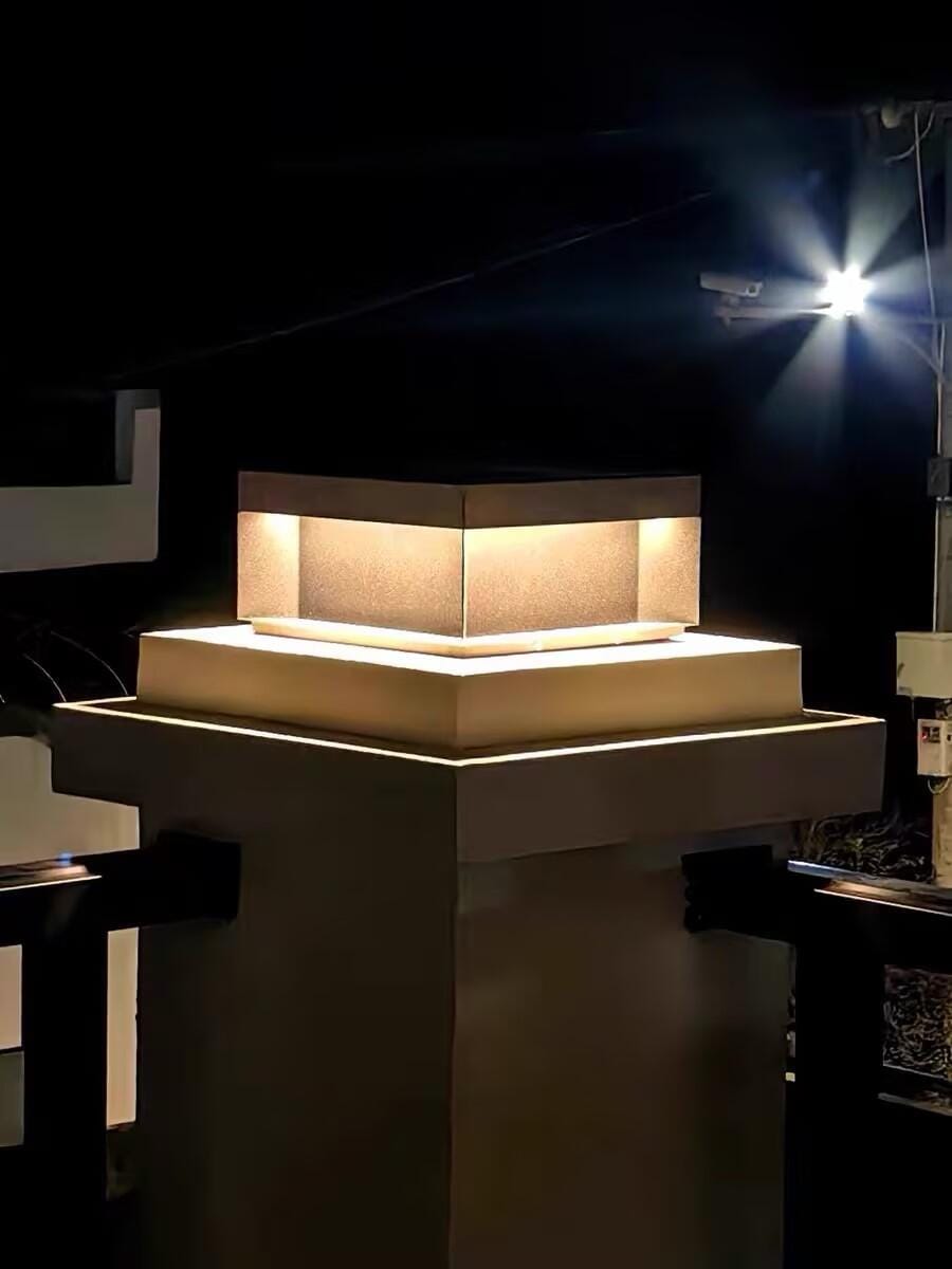 Customer photo review of Outdoor Post Light, Black Metal, Frosted Acrylic, LED, IP65