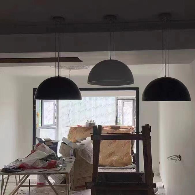 Customer photo review of Pendant Light, Cast Plaster Hemisphere Diffuser, E27, 6 Finishes