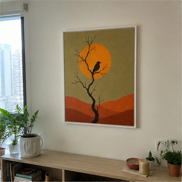 Customer photo review of Black Bird Canvas Wall Art