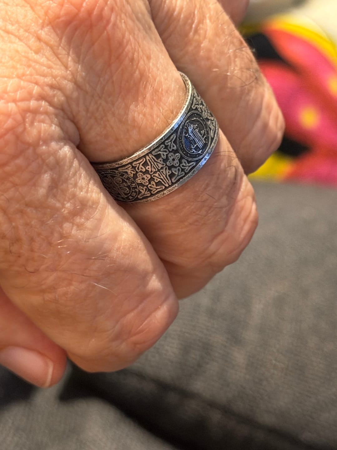 Customer photo review of Christianartworkshop Vintage St. Benedict Catholic Ring
