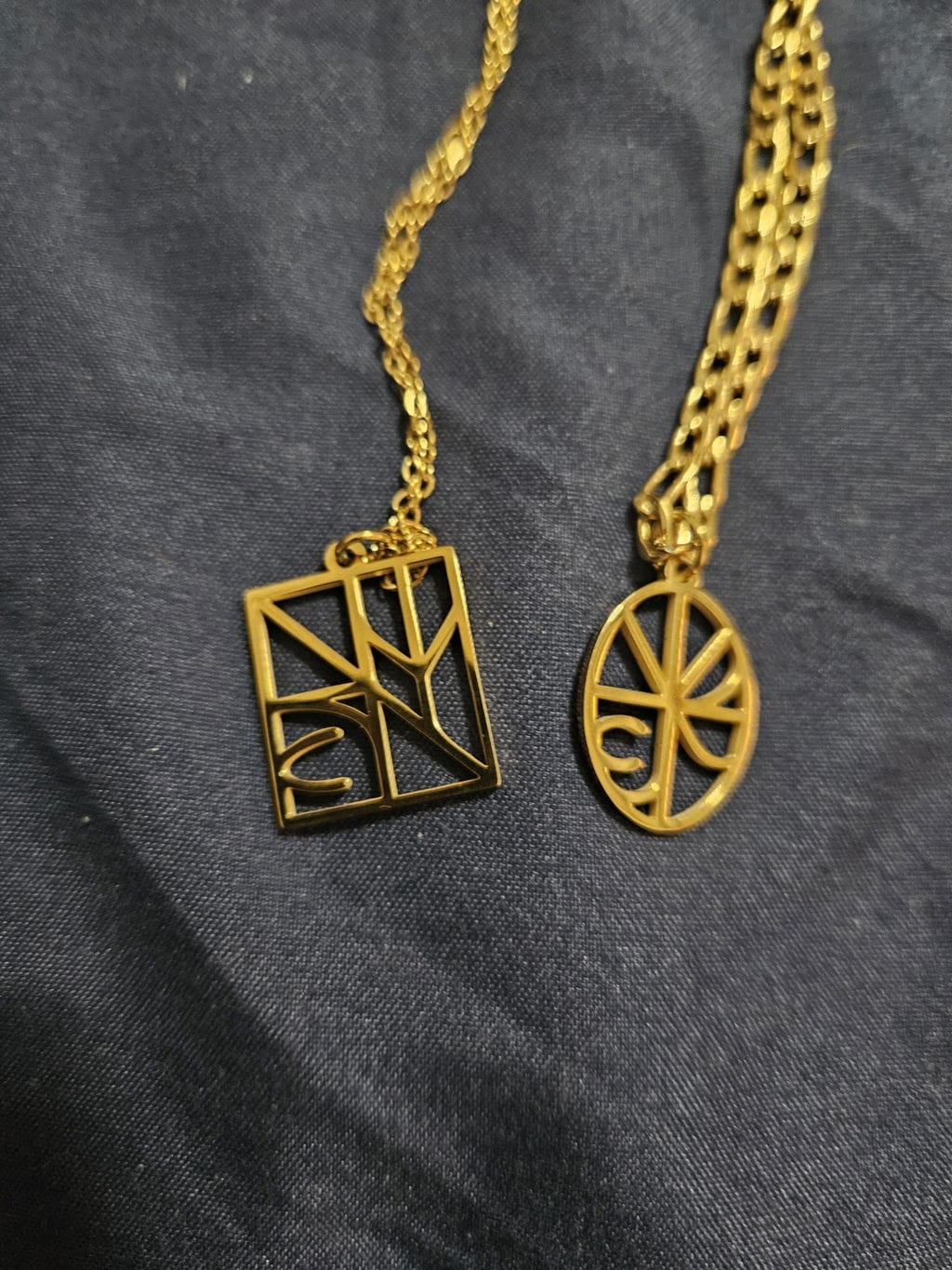 Customer photo review of Couple Monogram Necklace